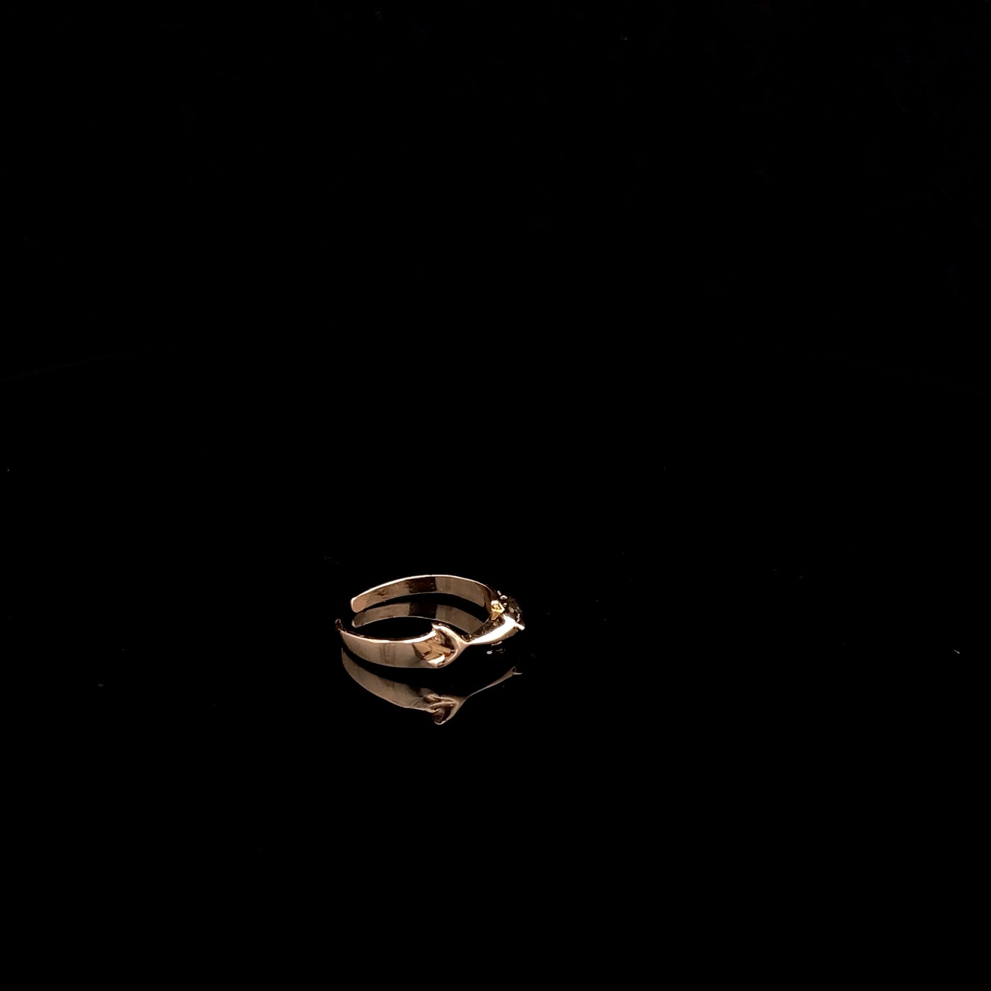 Bague initiale « L » en or jaune 14 carats