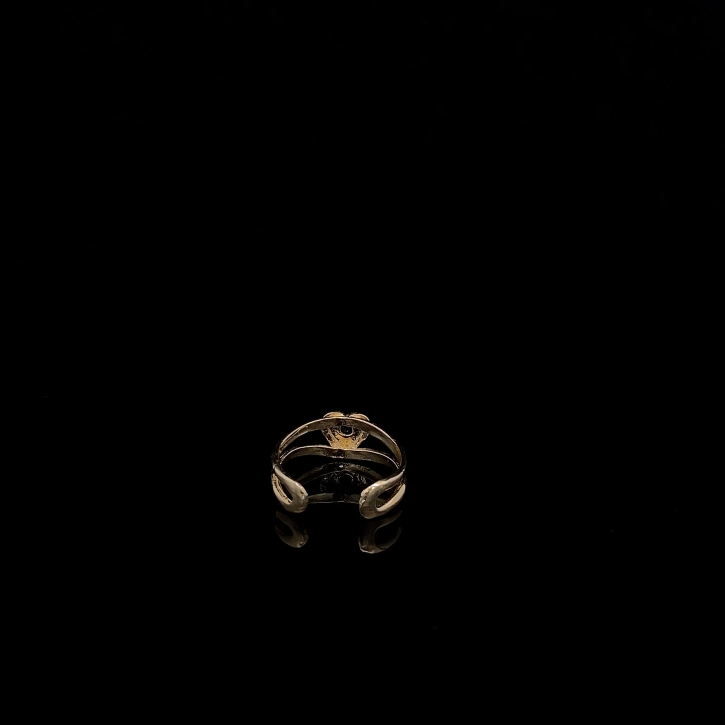 Bague initiale « L » en or jaune 14 carats