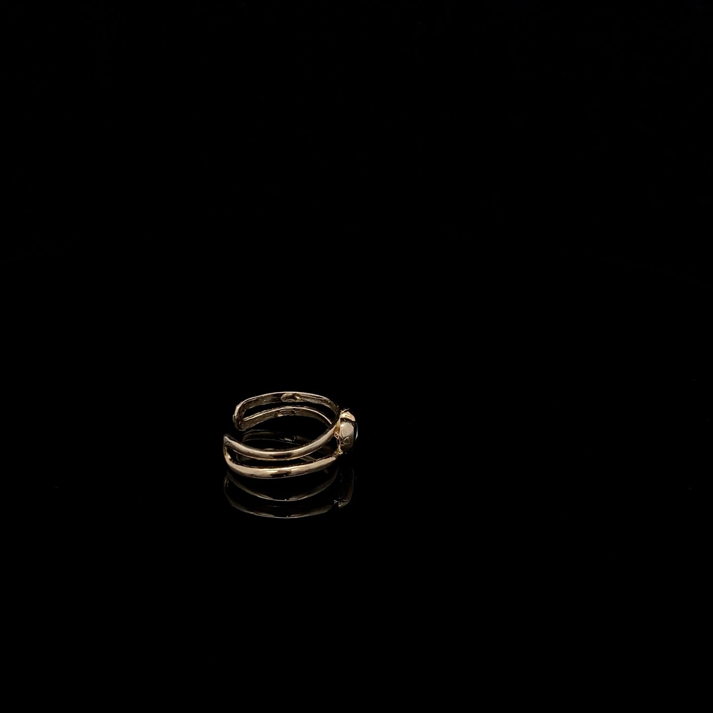 Bague initiale « L » en or jaune 14 carats