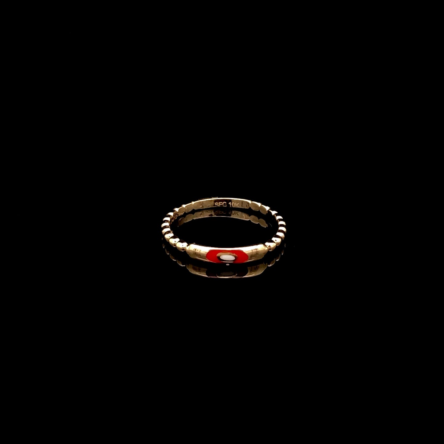 Bague empilable « Mal de Ojo » en or jaune 10 carats