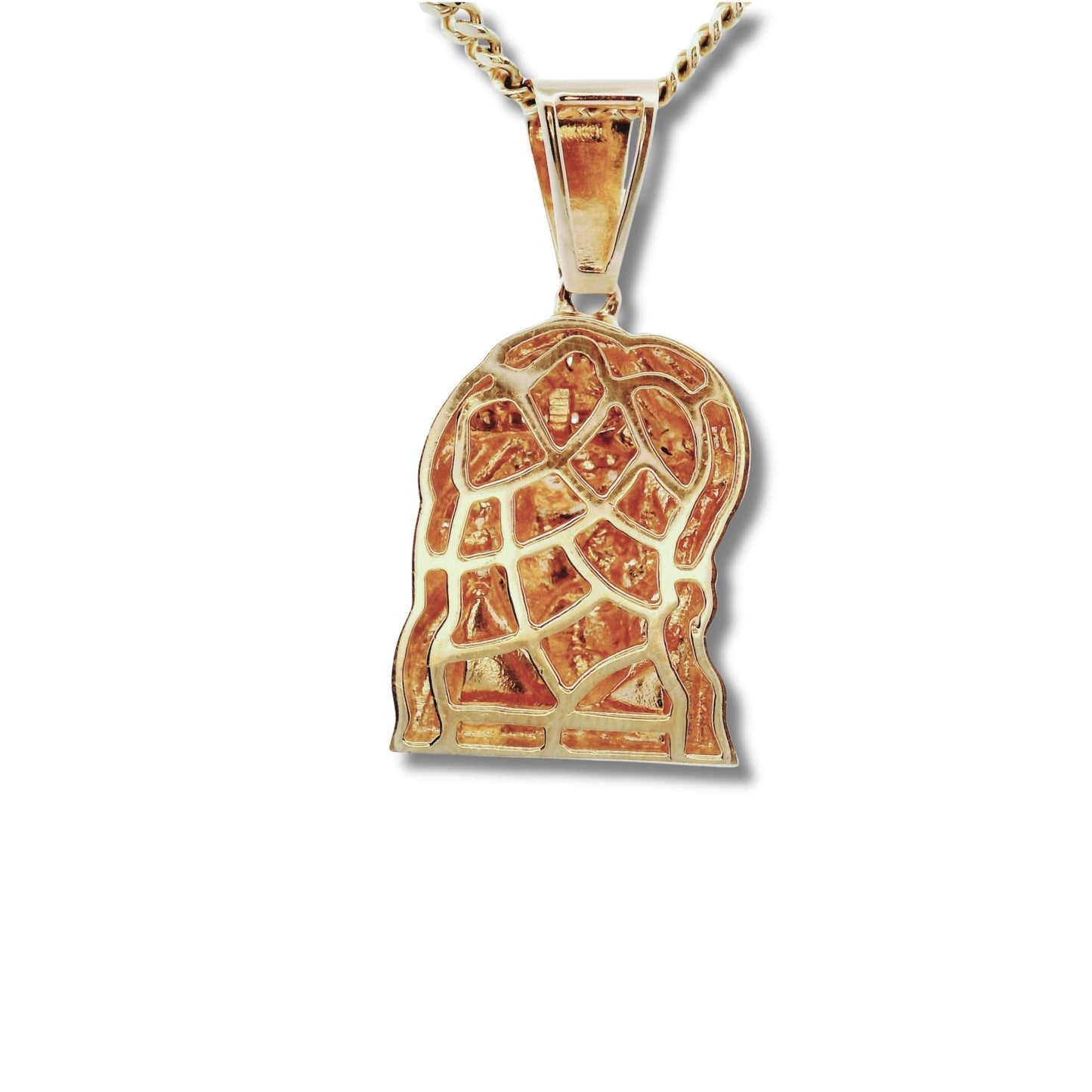 14K Yellow Gold Jesus Head Pendant
