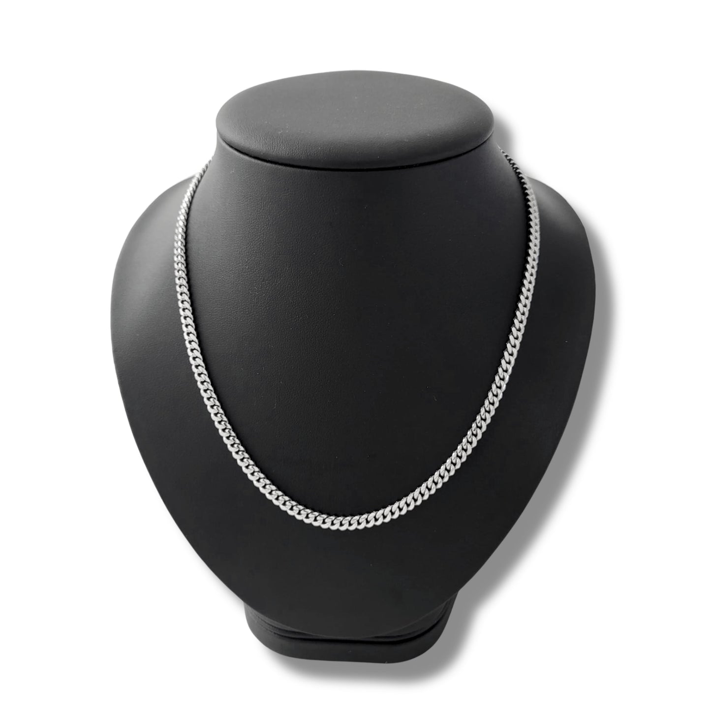 Chaîne à maillons cubains en argent sterling de 18 pouces