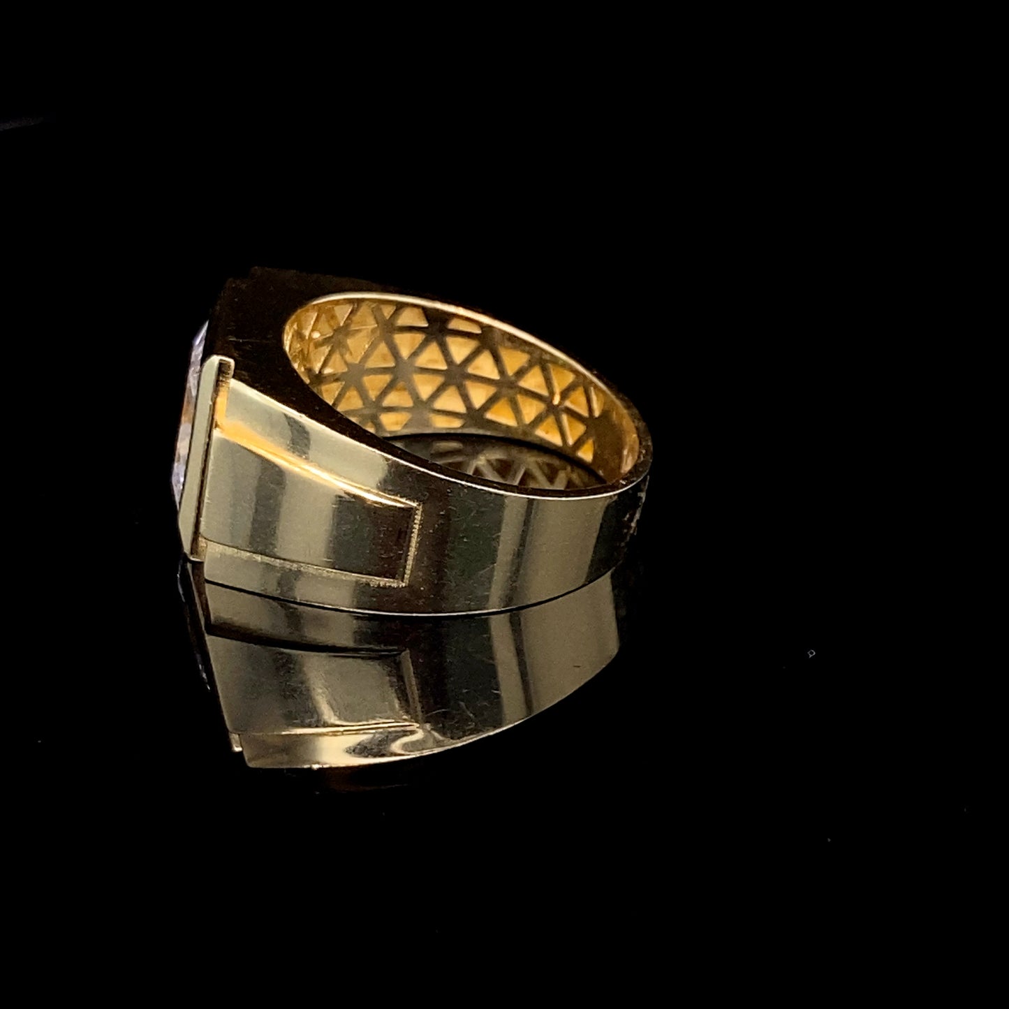 Bague initiale « L » en or jaune 14 carats