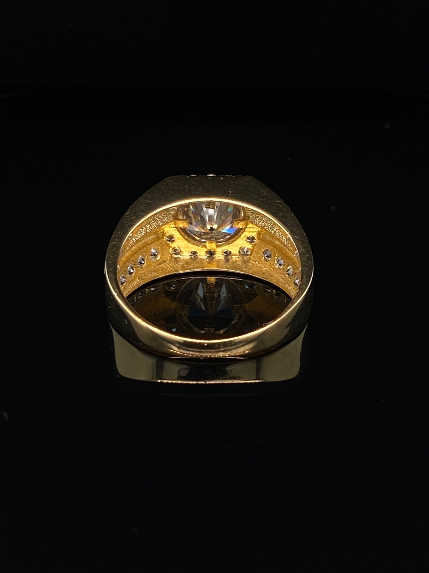 Bague initiale « L » en or jaune 14 carats