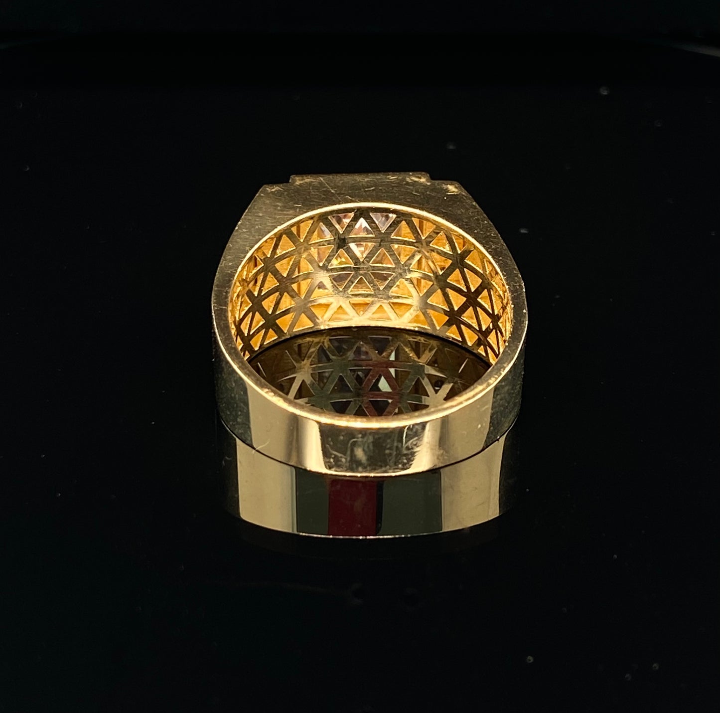 Bague initiale « L » en or jaune 14 carats