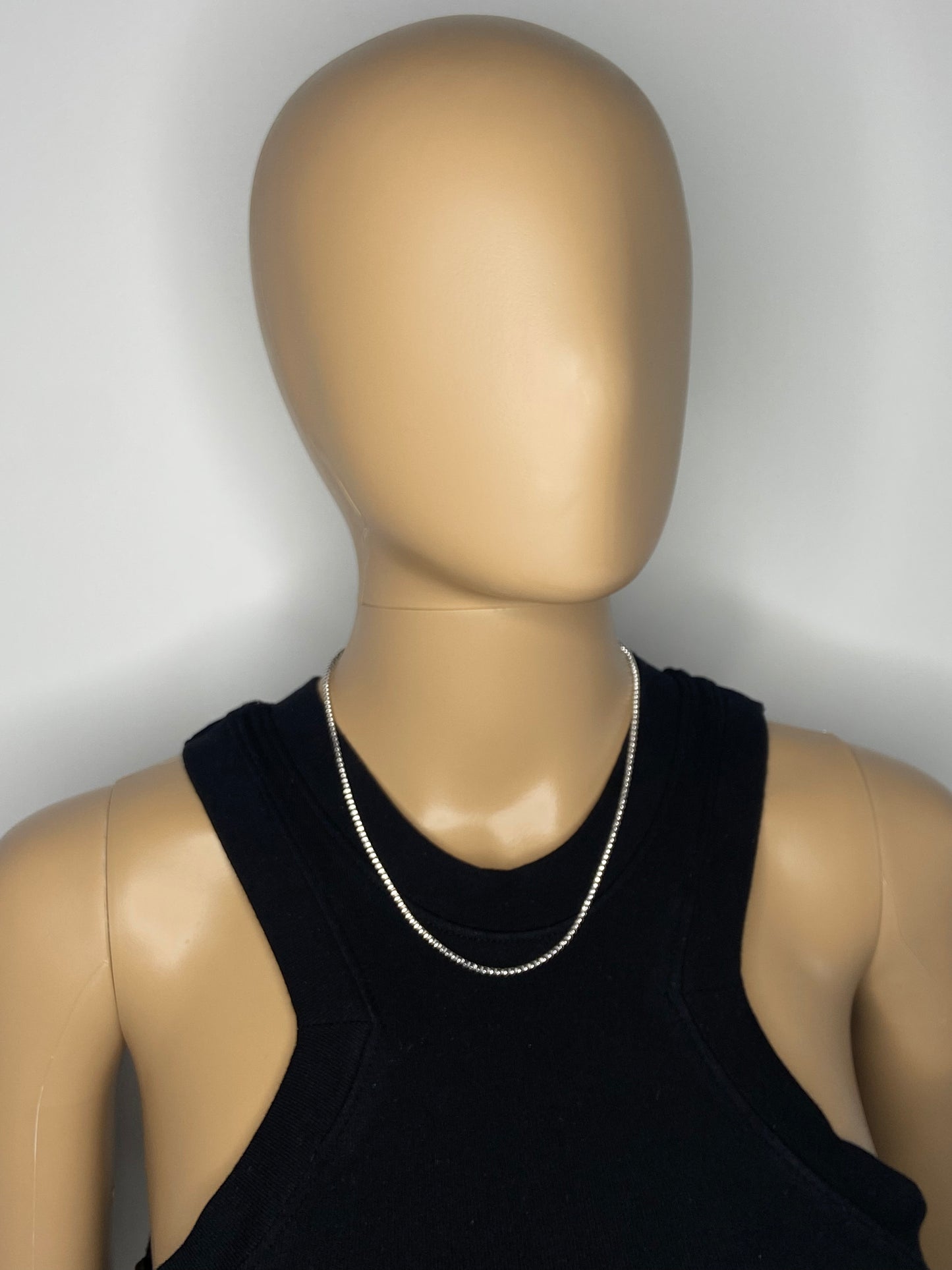 Chaîne torsadée en or blanc 14 carats de 26 po