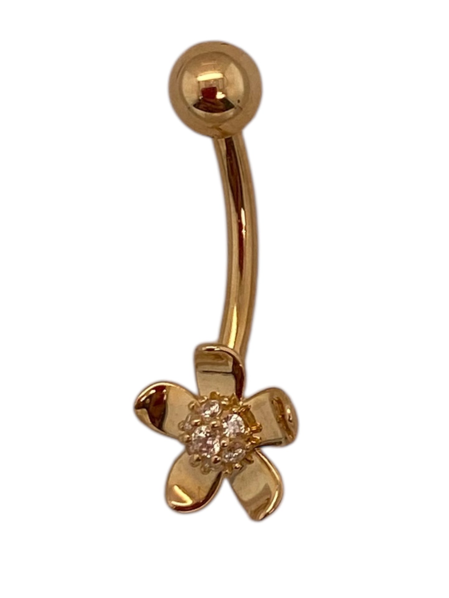 Ombligo de oro amarillo de 14 quilates