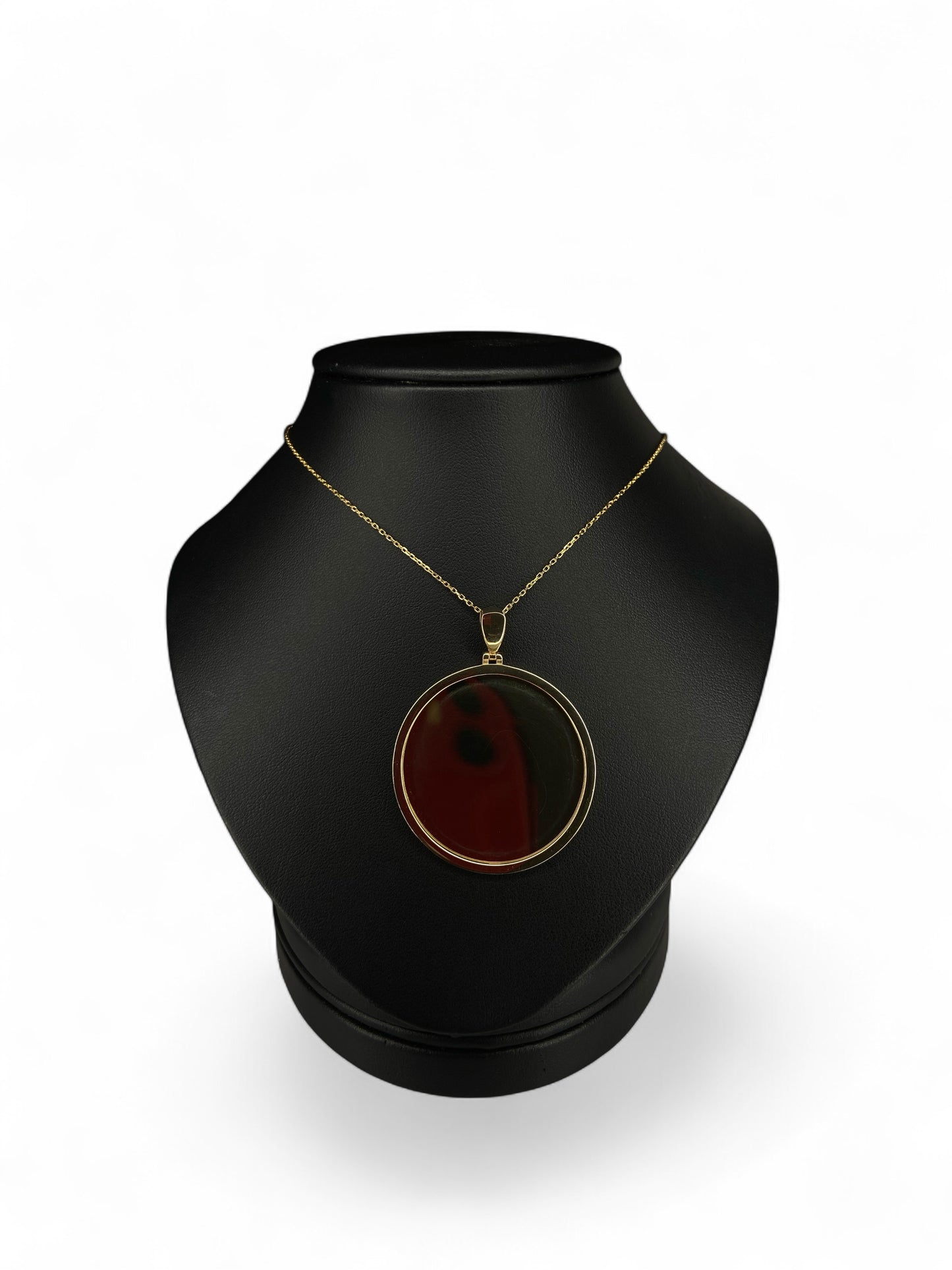 Colgante circular con imagen en oro amarillo de 14 quilates