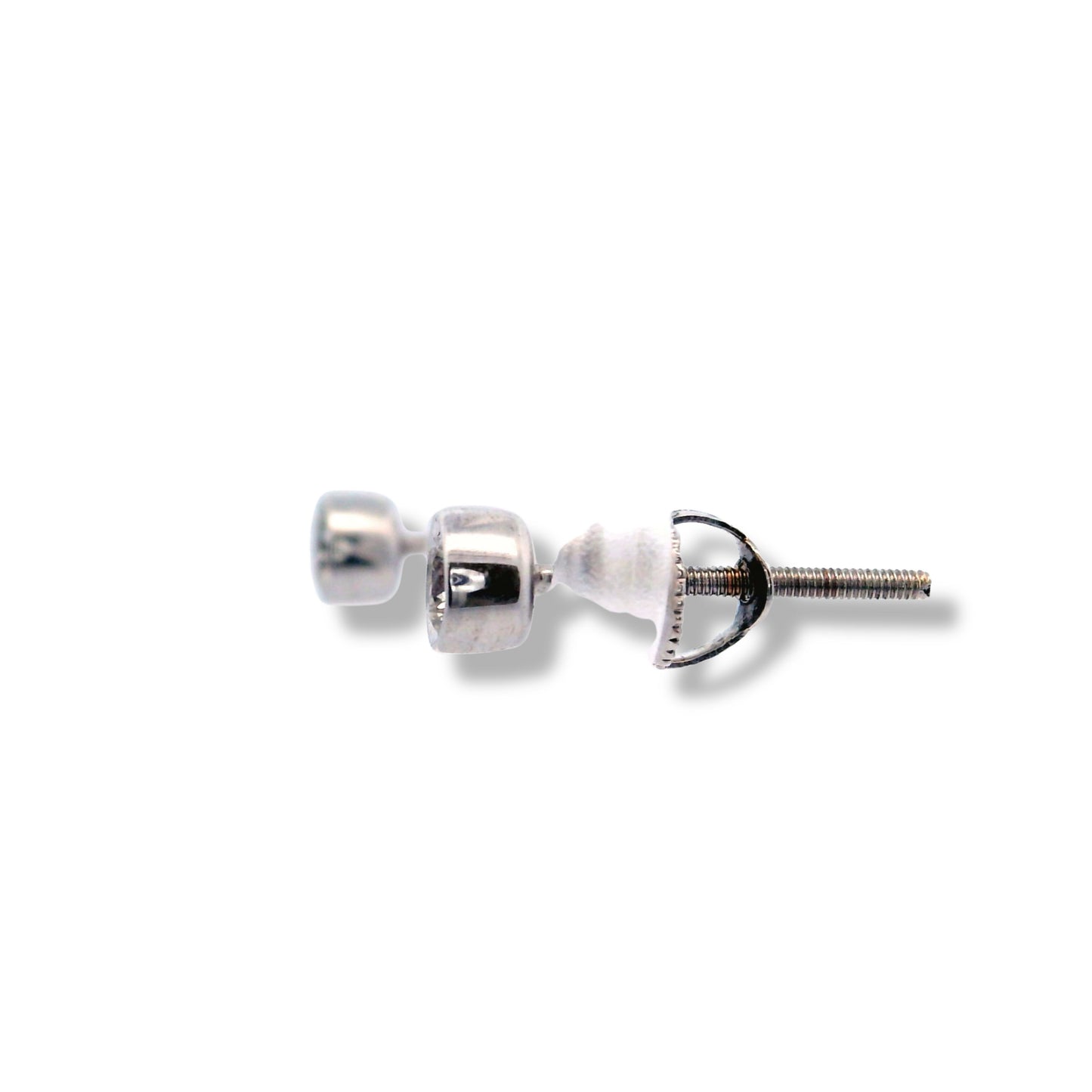 Boucles d'oreilles à tige en or blanc 14 carats avec diamants