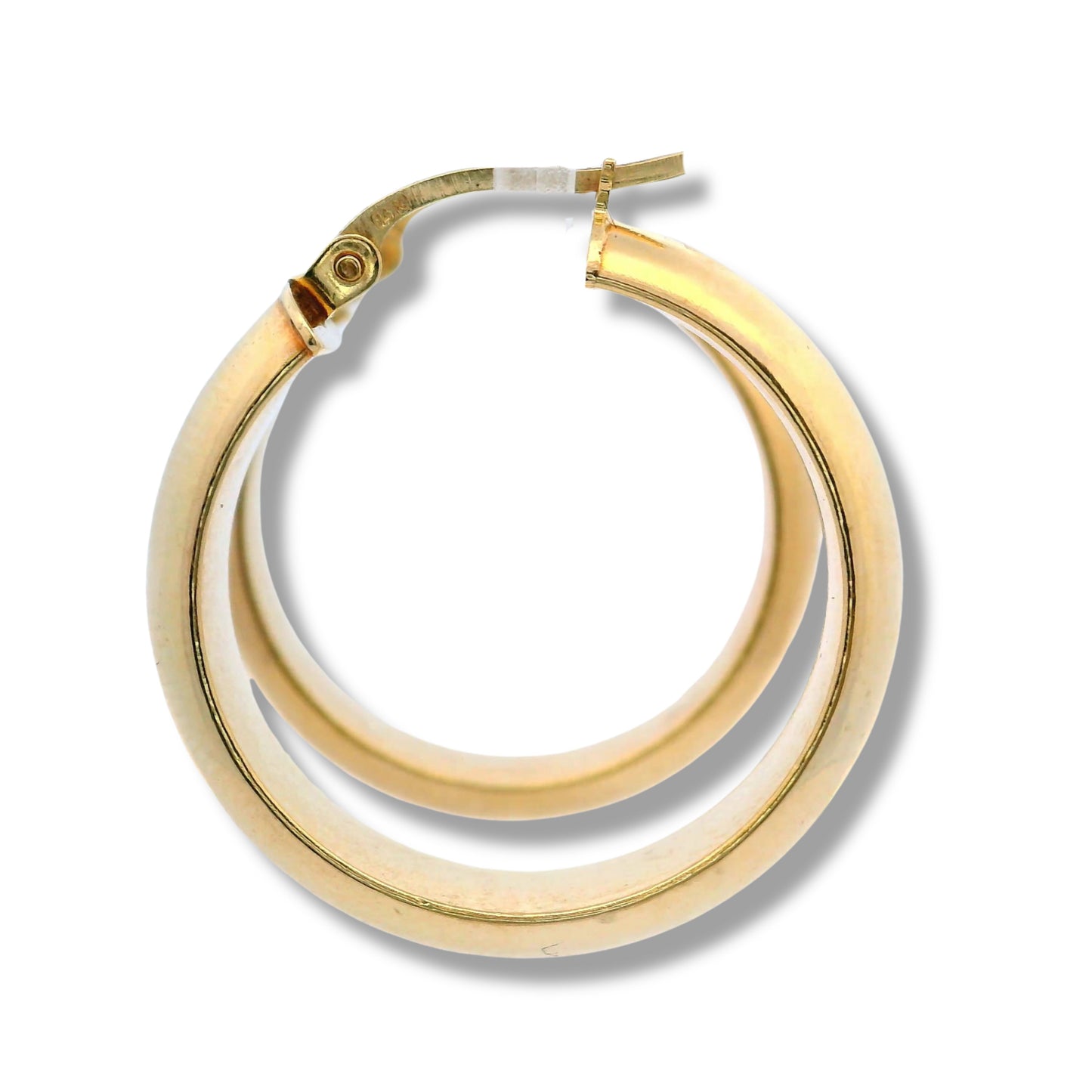 Boucles d'oreilles créoles rondes épaisses en or jaune 14 carats