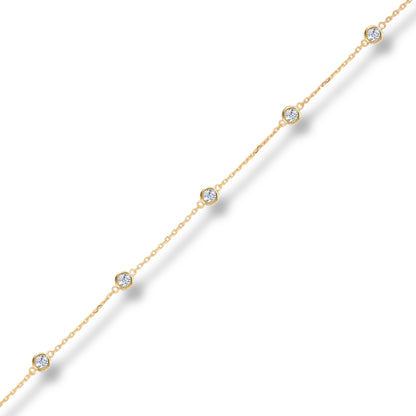 Collier en or jaune 14 carats avec diamants de 1,00 ct