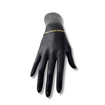 Bracelet Figaro en or jaune 14 carats