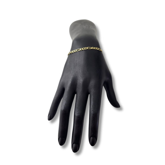 Bracelet Figaro en or jaune 14 carats