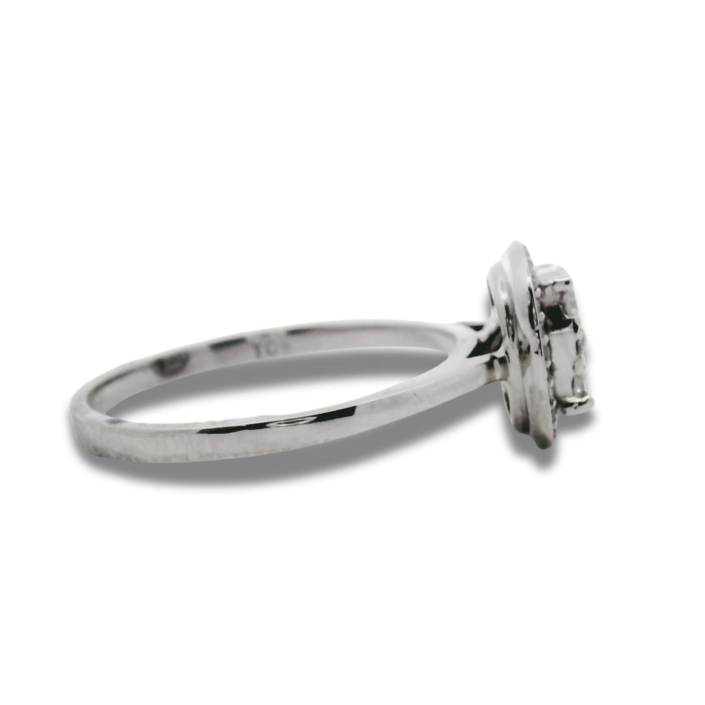 Bague de fiançailles en or blanc 18 carats avec diamant naturel coussin
