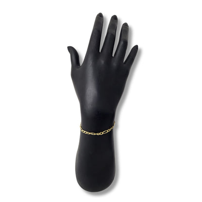 Bracelet Figaro en or jaune 14 carats