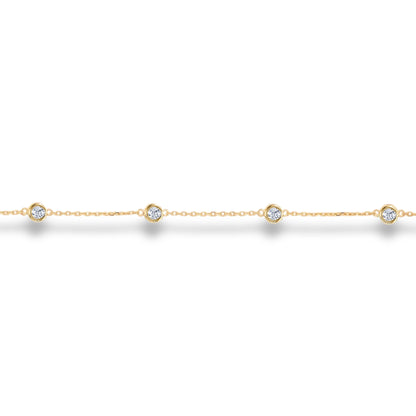 Collier en or jaune 14 carats avec diamants de 1,00 ct