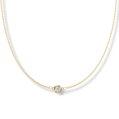 Collier solitaire en or jaune 14 carats avec diamant de 2,00 ct