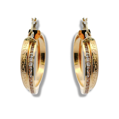 Aros con detalles incrustados en oro amarillo de 14 quilates