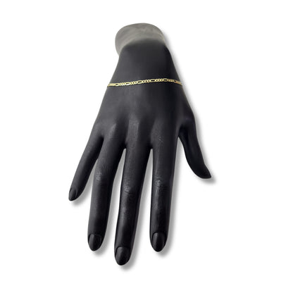 Pulsera de eslabones cubanos de oro amarillo de 14 quilates
