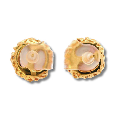 Boucles d'oreilles à tige en or jaune 14 carats avec perles