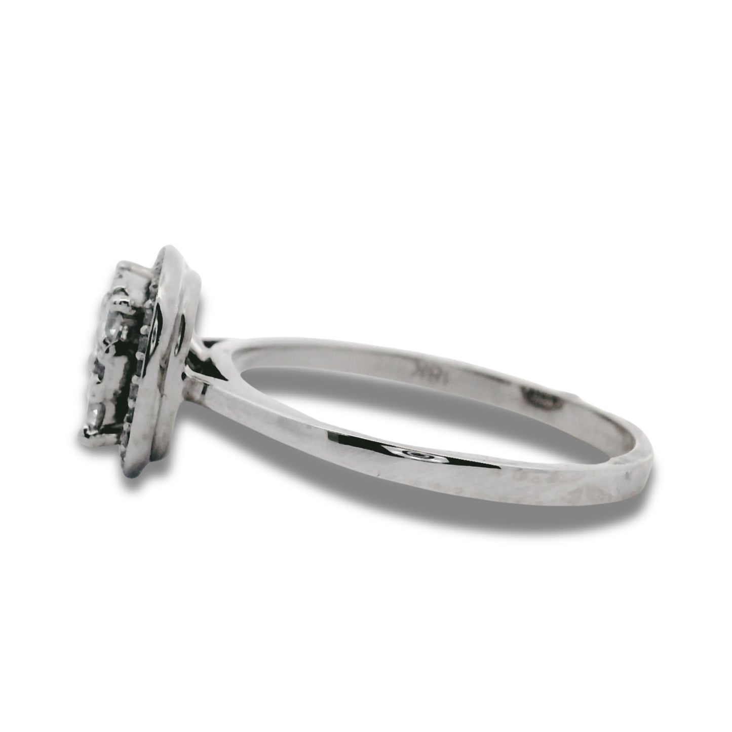 Bague de fiançailles en or blanc 18 carats avec diamant naturel coussin