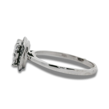 Bague de fiançailles en or blanc 18 carats avec diamant naturel coussin