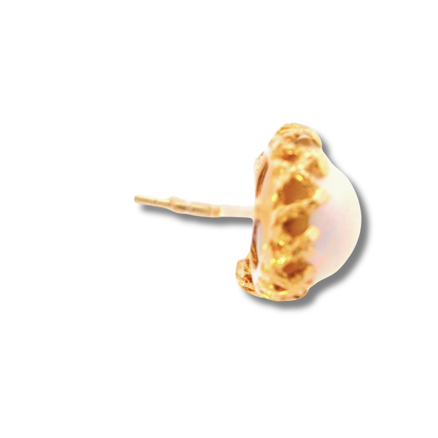 Boucles d'oreilles à tige en or jaune 14 carats avec perles