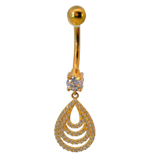 Ombligo de oro amarillo de 14 quilates
