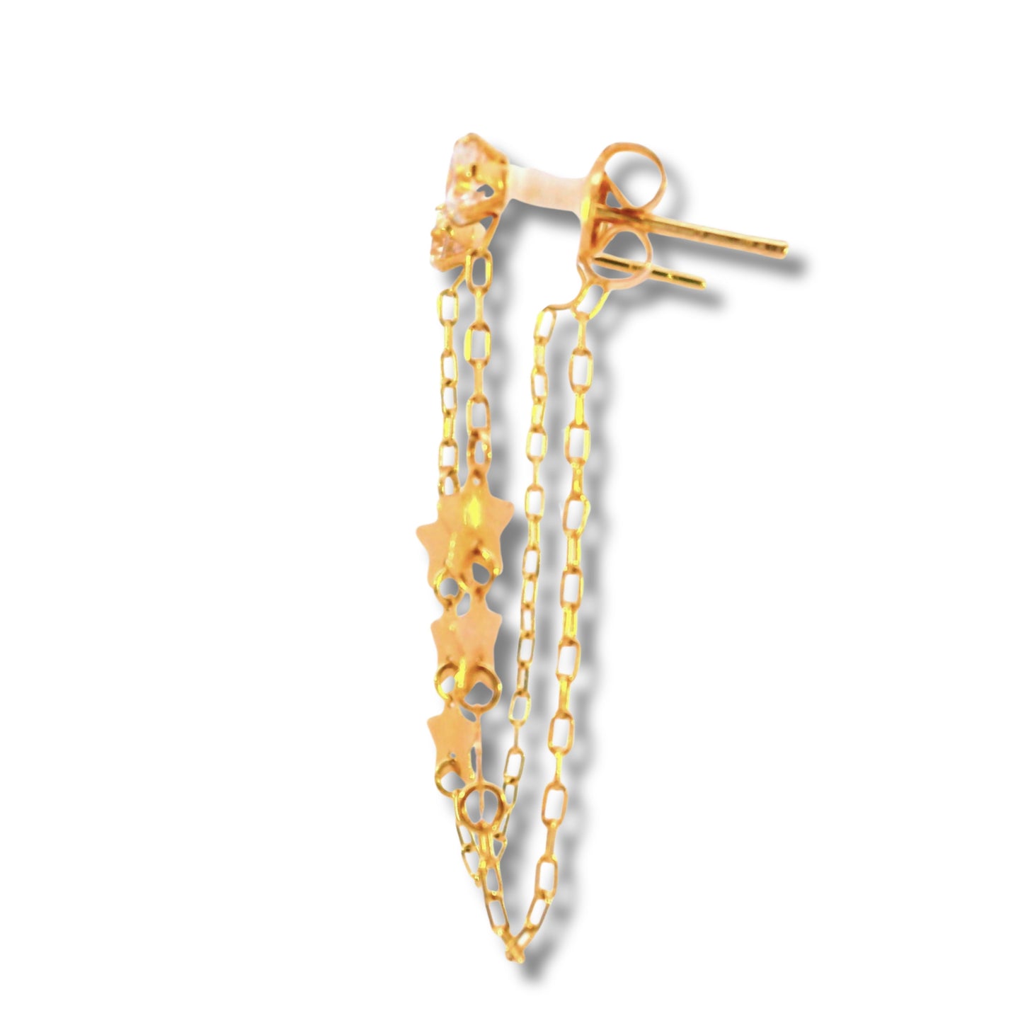 Boucles d'oreilles pendantes en or jaune 14 carats