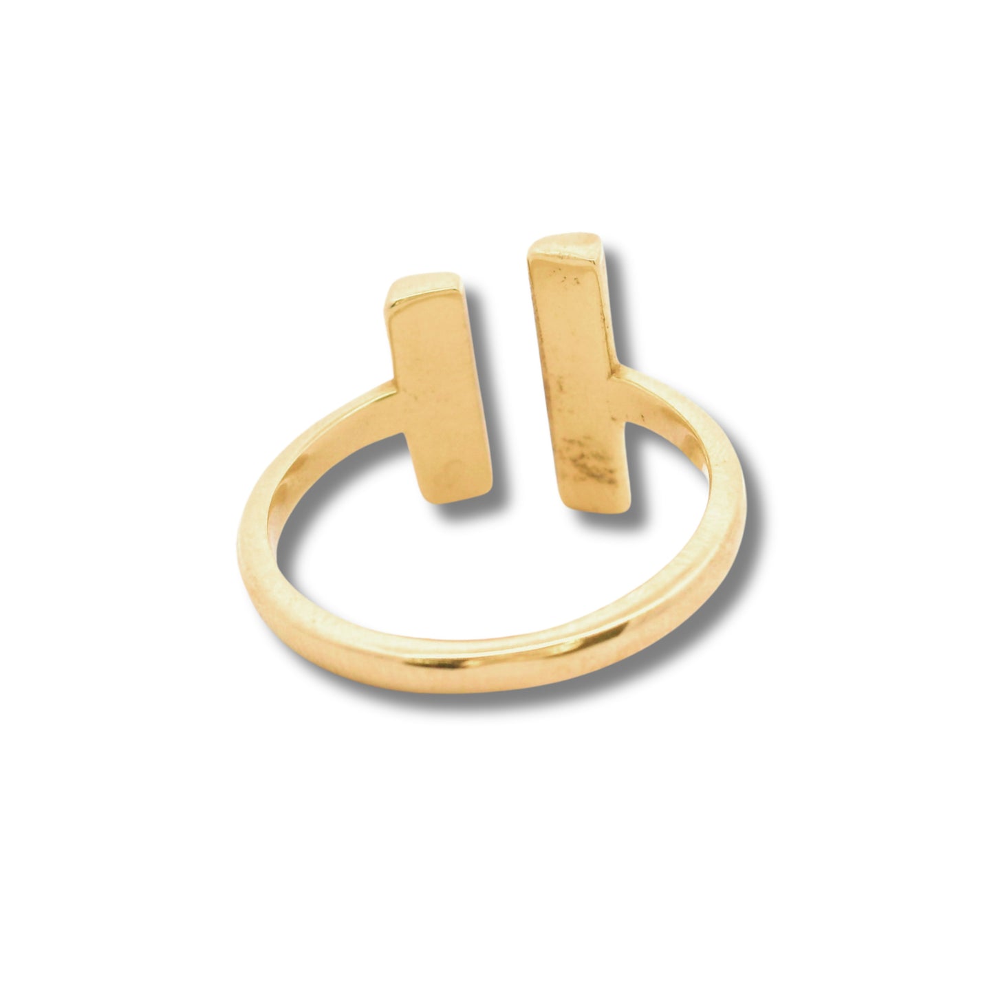 Bague Stacker en or jaune 14 carats avec diamants blancs
