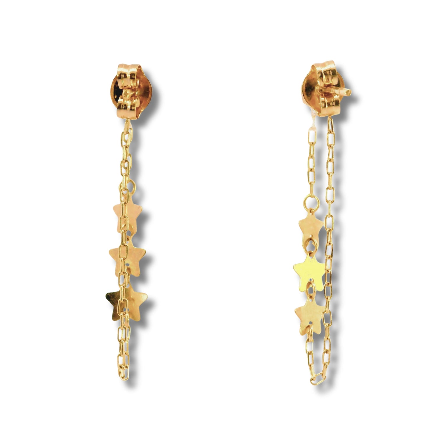Boucles d'oreilles pendantes en or jaune 14 carats