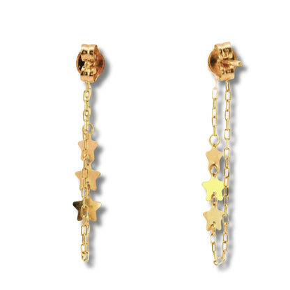 Boucles d'oreilles pendantes en or jaune 14 carats
