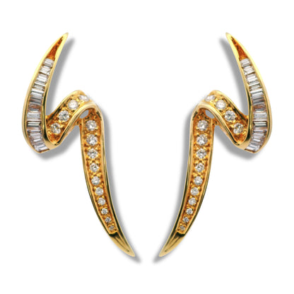 Boucles d'oreilles courbées accentuées en or jaune 14 carats