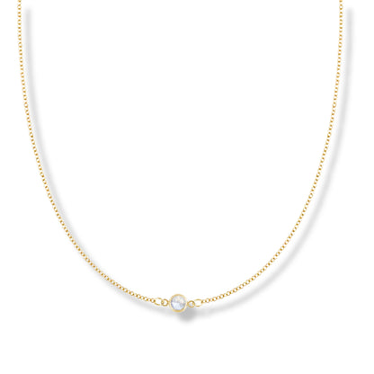 14K Yellow Gold Diamond 1.00 CTW Solitaire Necklace