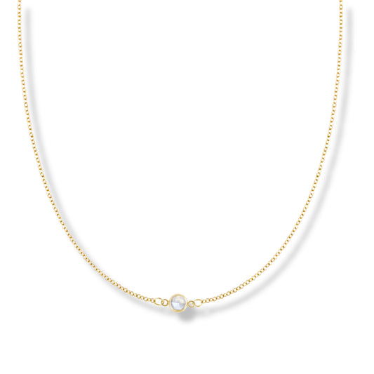 Collier solitaire en or jaune 14 carats avec diamant de 1,00 ct
