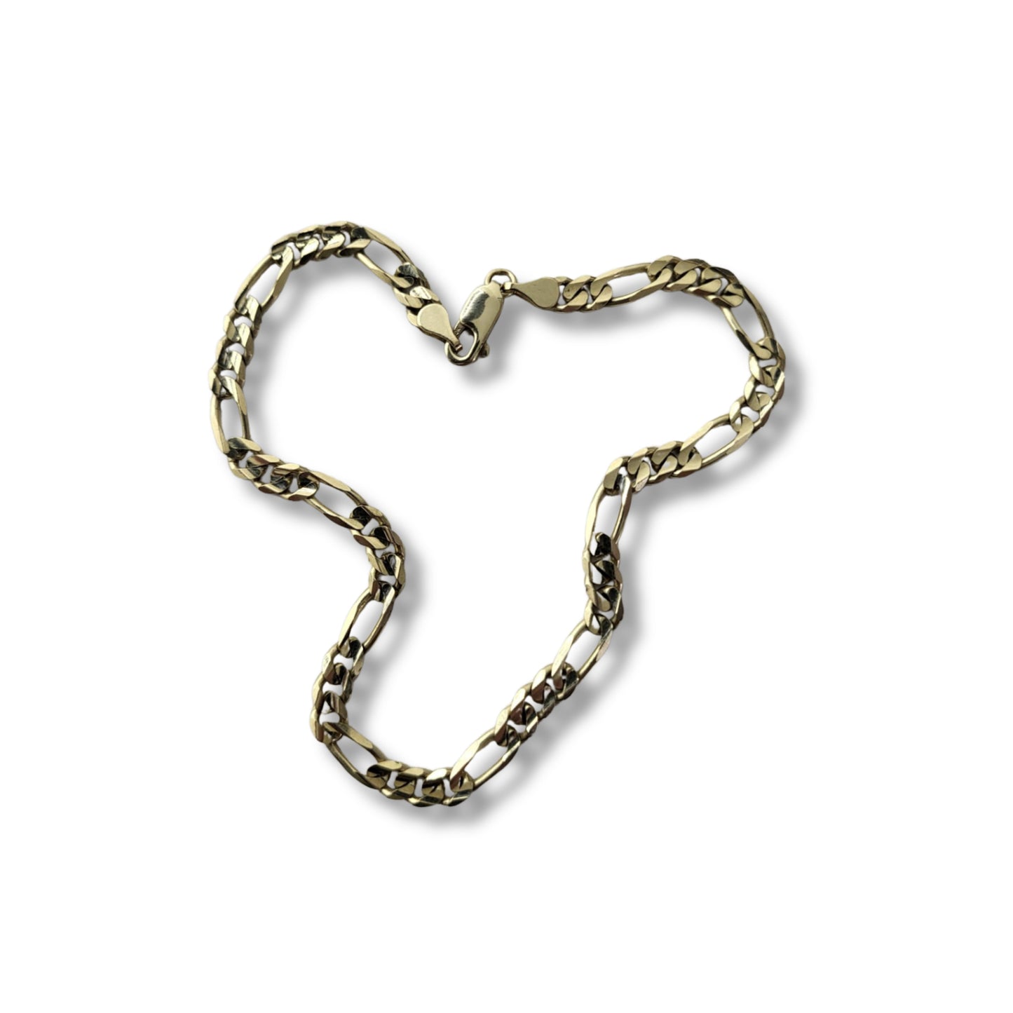 Bracelet de cheville Figaro en or jaune 10 carats