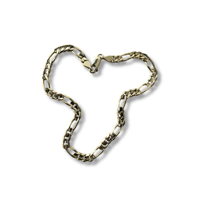 Bracelet de cheville Figaro en or jaune 10 carats