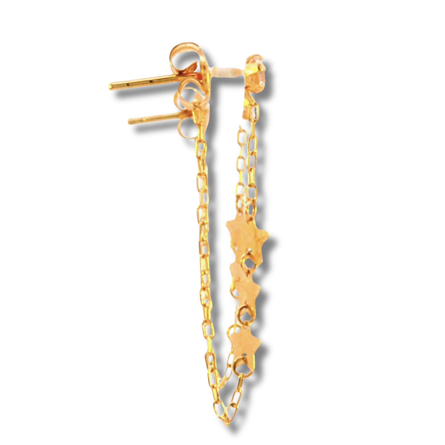 Boucles d'oreilles pendantes en or jaune 14 carats