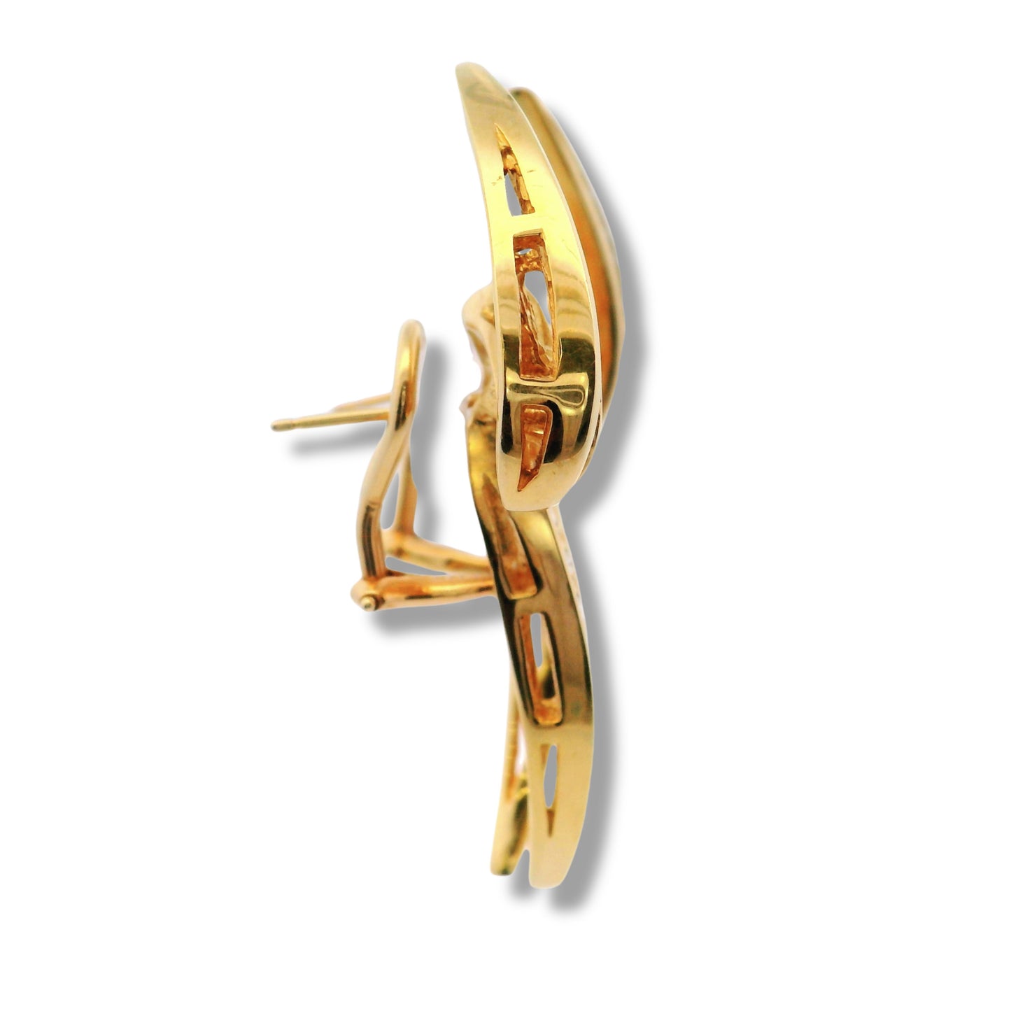 Boucles d'oreilles courbées accentuées en or jaune 14 carats