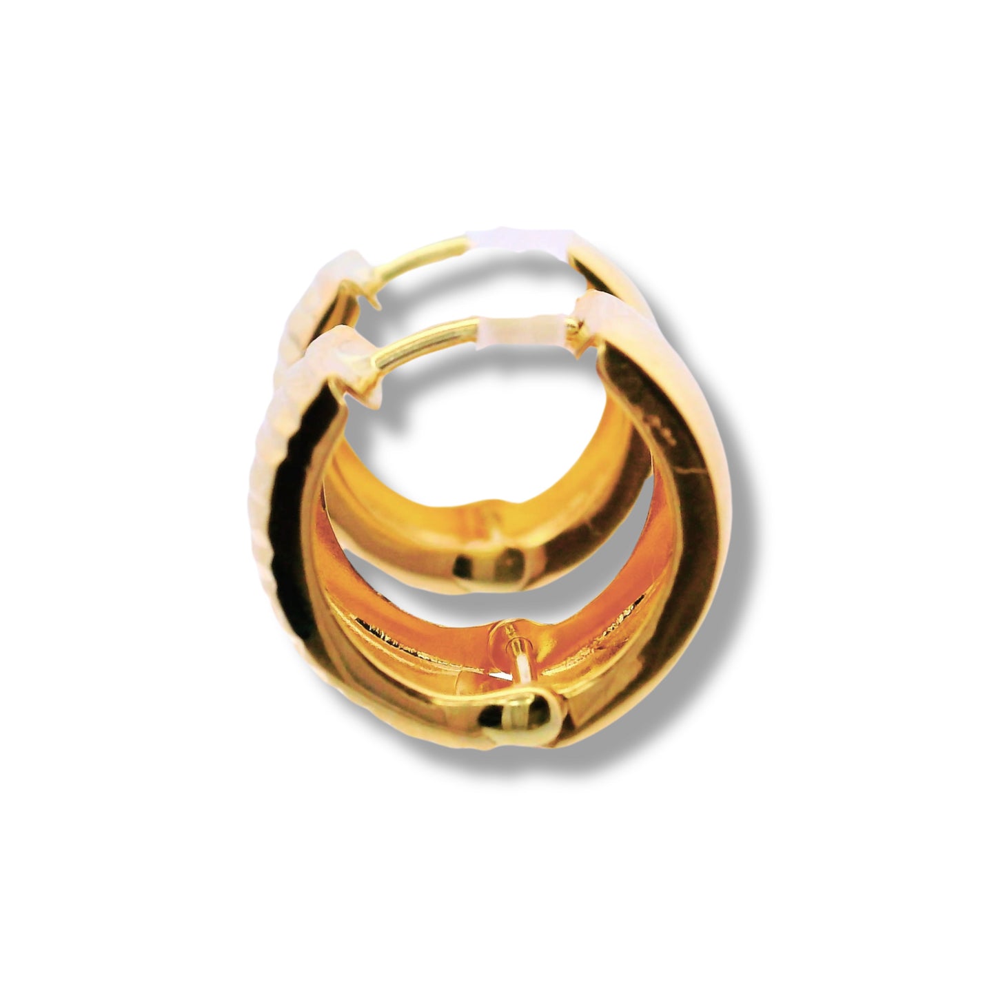 Boucles d'oreilles créoles en or jaune 14 carats