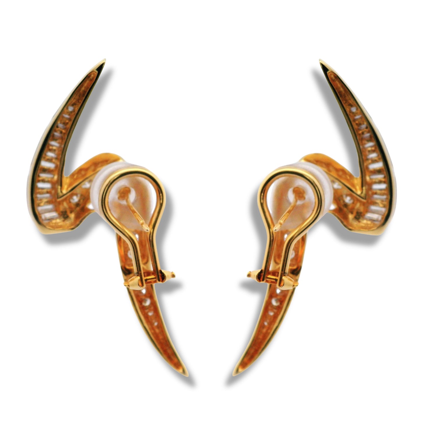 Boucles d'oreilles courbées accentuées en or jaune 14 carats