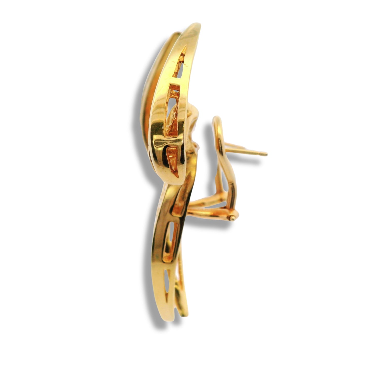 Boucles d'oreilles courbées accentuées en or jaune 14 carats