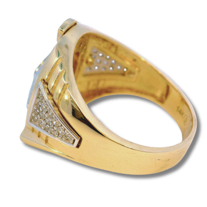 14K Yellow Gold Horse Head Men's Ring