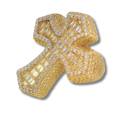 Bague croix en or jaune 14 carats