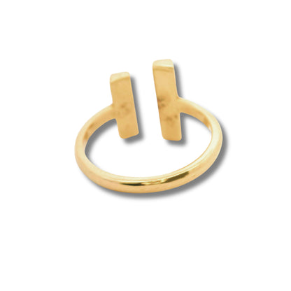 Bague Stacker en or jaune 14 carats avec diamants jaunes