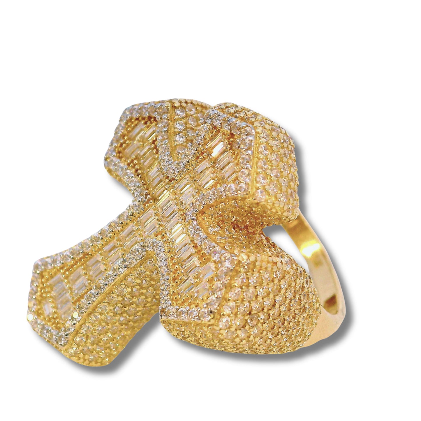 Bague croix en or jaune 14 carats