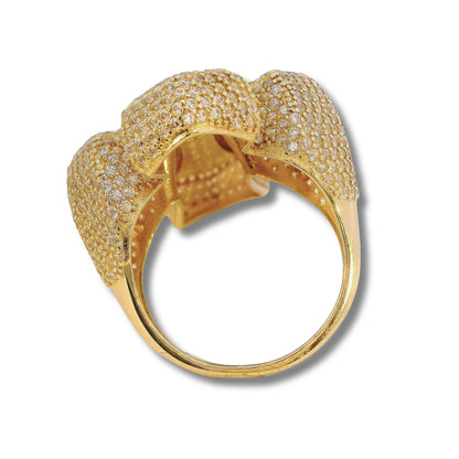 Bague croix en or jaune 14 carats