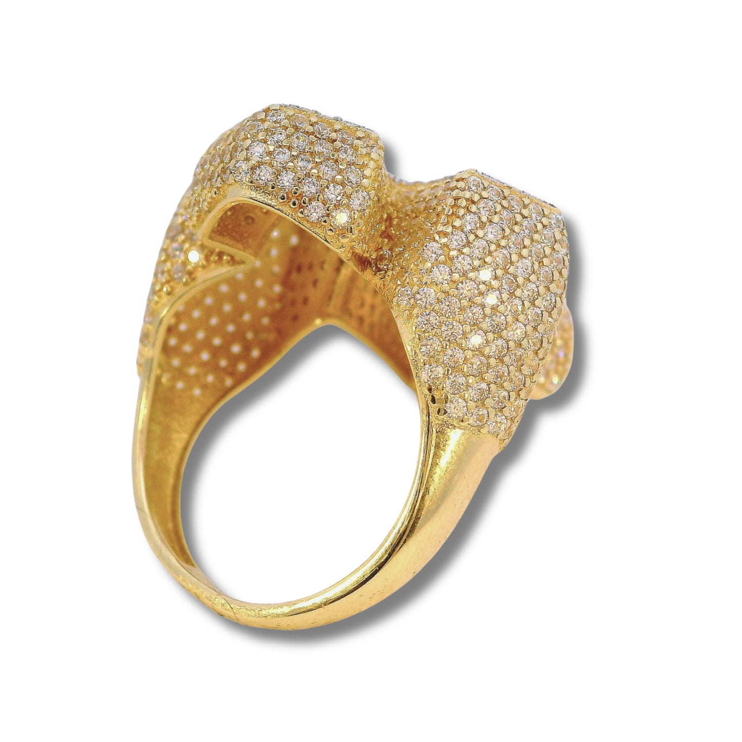Bague croix en or jaune 14 carats