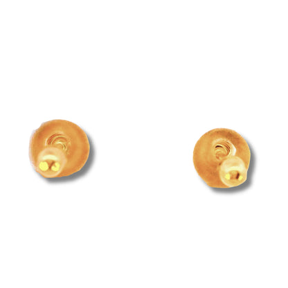 Pendientes de oro amarillo de 14 quilates con forma de "Mal de Ojo" en color rojo