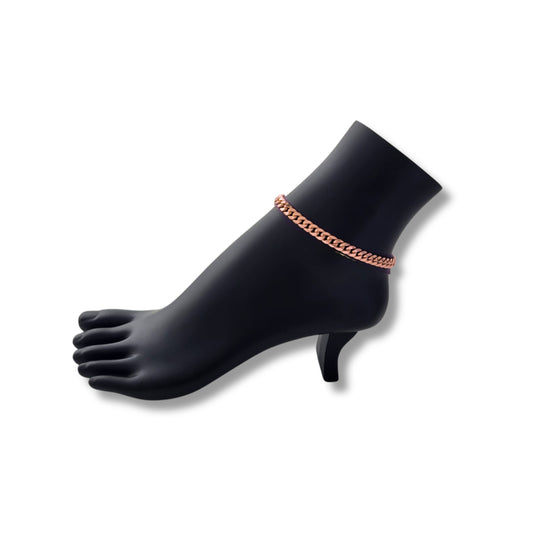 Bracelet de cheville avec fermoir en or rose 10 carats